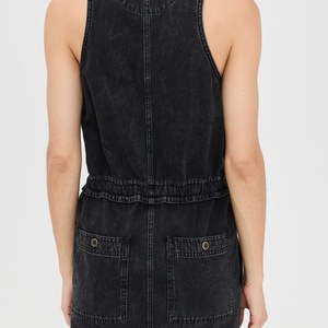 เดรสยีนส์ผู้หญิงสไตล์ใหม่ OEM แฟชั่นลำลอง ผ้าฝ้าย 100% กระดุม สายคาด คอปก ชุดมินิเดรส - Product Image 2