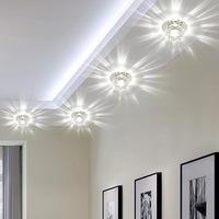 Plafonnier LED en cristal blanc RGB coloré à intensité variable, spot encastré pour salon, couloir, entrée, hôtel, restaurant