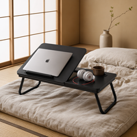 Bureau d'ordinateur portable pliable en bois réglable en hauteur, table portable pour le travail à domicile, le bureau, la chambre, l'étude, le dortoir