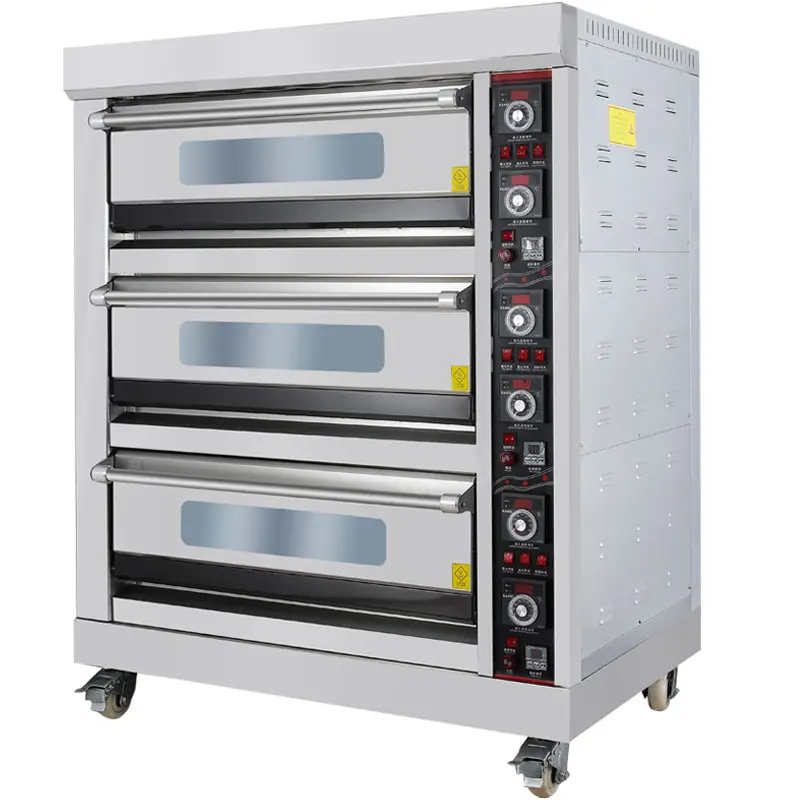 Oven listrik tiga lapis, peralatan oven kecil tipe tiga lapis untuk digunakan di rumah dan Industri