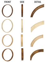 Marco de madera de tamaño personalizado de forma redonda hecha de madera de pino para piezas de reloj