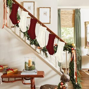 Wholesale Santa Claus Design 18 Inches 46cm High Capacity Knitted Christmas Stockings - Product Image 3