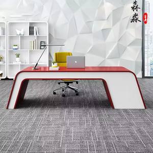 Роскошный современный стол для босса, сделанный в Китае деревянный офисный стол с элегантным дизайном для босса или руководителя - Product Image 2