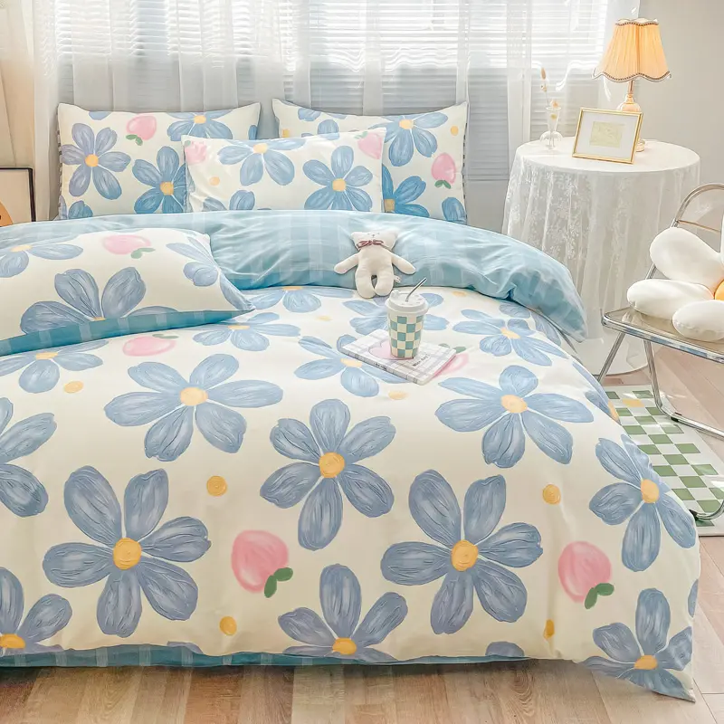 Certified High Quality white yellow blue green red pink satin Polyester bedding 100% cotton fabric comforter bedding set