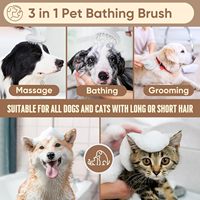 Brosse de bain et de massage en silicone pour animaux de compagnie, accessoires de toilettage pour chiens et chats