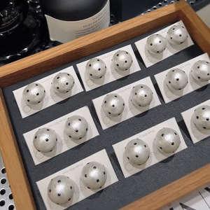 ต่างหูเม็ดเดี่ยวสีเงินลายจุดสีขาวคลื่นสีดำต่างหูทำจากผ้าฝ้ายอเนกประสงค์ของขวัญแฟชั่นสุดเจ๋งสุดเท่คลาสสิก - Product Image 6