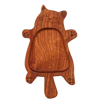 Assiette de service en bois créative en forme d'animal de dessin animé pour dîner, collations, desserts, fruits et café