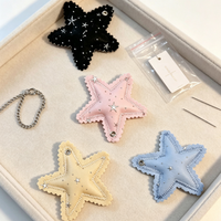 Breloque d'étoile créative et mignonne pour sac, avec dentelle colorée, porte-clés doux fait main, décoration suspendue pour sac