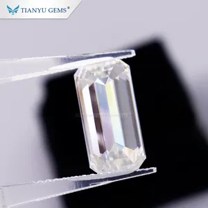 New arrival long emerald cut moissanite 5*10mm gemstone loose heat treatment moissanite