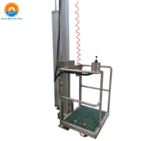 Plateforme élévatrice pneumatique professionnelle en acier inoxydable 304 pour abattage de bétail, support de travail robuste pour abattoir