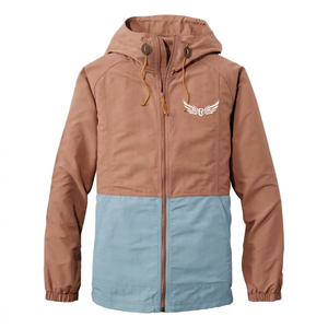 Men's Hooded Color Blocking <b>Fleece</b> Windbreaker Jacket with Front Logo <b>Zipper</b> Breathable Casual Autumn Outdoor Wear - Product Image 1