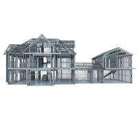 Villa en structure acier légère préfabriquée modulaire, écologique, anti-corrosion, pour bâtiments permanents de faible hauteur