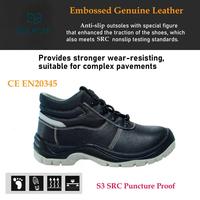 Chaussures de sécurité à embout d'acier certifiées CE, bottes de travail unisexes, cuir véritable, imperméables, légères, respirantes, construction S3 SRC