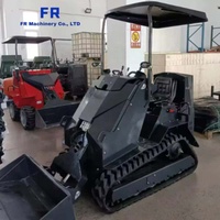 Mini-chargeuse compacte sur chenilles en caoutchouc FS-T390 avec cabine ROPS pour terrains boueux, aménagement paysager, travaux agricoles et construction