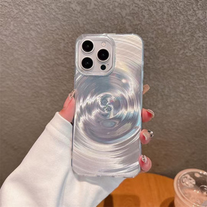 2025 Sang Trọng Laser Aurora <span class=keywords><strong>Vortex</strong></span> Kết Cấu Trường Hợp Đối Với iPhone 16 15 13 12 11 Pro Max 14 Cộng Với Mềm Silicone Điện Thoại Cover Quay Lại - Product Image 2