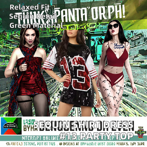 Vestido Casual de Mujer con Lentejuelas Brillantes, Jersey Ecológico con Bordado 3D y Estampado de Letras, Número 13, Manga Media, Holgado, para Fiesta - Product Image 2