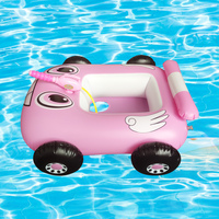 Offre Spéciale flotteur de piscine de bateau de dessin animé rose avec pistolet gonflable flottant pour enfants