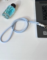 Câble de charge rapide Type-C vers Type-C avec sangle bandoulière, 60W PD, conducteur en cuivre pur, gaine en silicone pour téléphones iPhone et Android