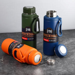 Bouteille d'eau isolée sous vide en acier inoxydable 600 à double paroi de 800ml 1000ml 316 ml avec poignée pour le sport - Product Image 5