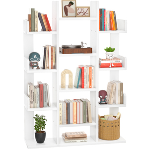 Étagères ouvertes en bois 13 compartiments bibliothèque en forme d'arbre organisateur de <span class=keywords><strong>Cube</strong></span> d'affichage industriel au sol libre pour livre - Product Image 1