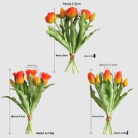 Bouquet de tulipes artificielles douces faites à la main, 5 têtes, décoration de mariage, cadeaux, mur de fleurs, plante artificielle