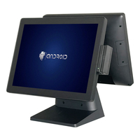 Software POS, Terminal de Pantalla Táctil Android de 15.6 Pulgadas + 11.6 Pulgadas, Sistema POS Todo en Uno Táctil para Tiendas Minoristas