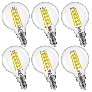 Nhà máy trực tiếp cao cri90 <span class=keywords><strong>LED</strong></span> toàn cầu đèn 120V 550 Lumens g16.5 E12 Bóng Đèn Thủy Tinh chiếu sáng trong nhà tương thích với đồ đạc khác nhau - Product Image 1