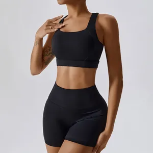 Joyyoung Ensemble de shorts pour <span class=keywords><strong>femme</strong></span>, personnalisable avec logo, respirant, uni, avec effet push-up, pour le <span class=keywords><strong>sport</strong></span>, la gym, le fitness, le yoga et le cyclisme, sexy, idéal pour l'été - Product Image 2