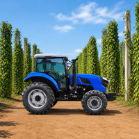 Tracteur agricole à roues 4x4 Tenacious 100HP avec cabine climatisée, moteur haute puissance, système hydraulique robuste et capacité de levage élevée
