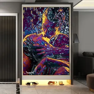 Home Room Decor Abstrakt Sexy Mann Frau Körper Nude Kiss Wandbilder Mode Ssex Ölgemälde