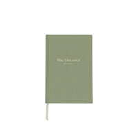 Tagebuch mit Individuellem Druck und Logo, Hardcover, Leinenstoff-Einband, Grün, A5, Liniert, Monatsziel-Journal, Schreib-Notizbuch