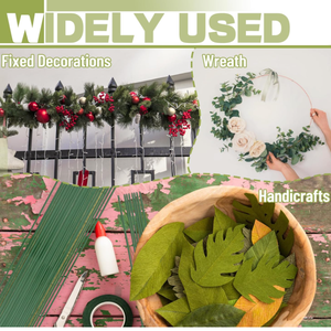 Kawat Bunga untuk Rangkaian Bunga dan Kerajinan DIY, Kawat Bunga Hijau Tua untuk Pengaturan Bunga Florist - Product Image 6