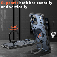 Étui de luxe pour iPhone 18 17 16 Pro Max Air Plus avec protection intégrale à 360° °   Support rotatif TPU+PC compatible avec la charge sans fil