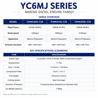 Moteur marin diesel YUCHAI YC6MJ365L, puissance 267 kW, 365 CV, 1500 tr/min, moteur de propulsion marine pour bateau de pêche, navire de transport de marchandises