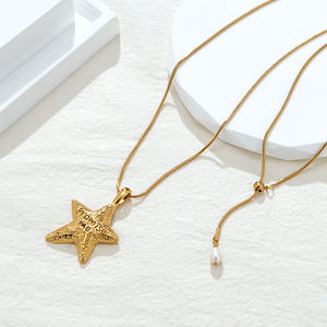 Collana con Ciondolo a Forma di Stella Marina Promise Me in Acciaio Inossidabile 18k, Gioiello di Moda per Vacanze Oceaniche 2026 - Product Image 4