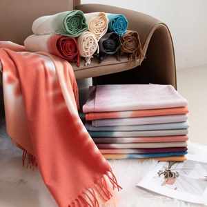 Bufandas Largas de Cachemira para Mujer, Gruesas, Cálidas, con Degradado de Color, para Invierno, Venta al Por Mayor - Product Image 2