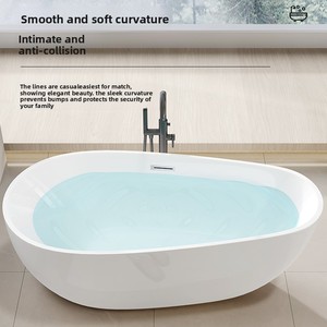 Baignoire en acrylique moderne de luxe Baignoire <span class=keywords><strong>inclinable</strong></span> autoportante pour la maison ou la villa Hôtel Centre de bien-être Utilisation Vente directe d'usine - Product Image 6