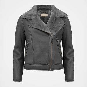 NAFA OEM Womens Ladys Classic Vintage cuello con muescas chaqueta de piel de cordero para el frío mal tiempo - Product Image 2