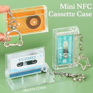 YUZMEI Llavero Personalizado con Mini Casete Impreso en Papel, Caja <span class=keywords><strong>de</strong></span> Mini CD NFC, Estuche <span class=keywords><strong>de</strong></span> Plástico para Casete, Llavero NFC - Product Image 2