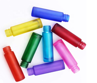 Flacon à bille en cristal pour attar, déodorant, huile essentielle, gloss à lèvres, rose givré, style arabe