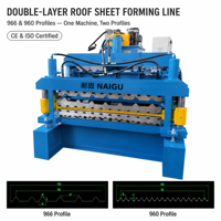 Machine populaire de formage de tôles pour toitures métalliques à double couche, machine à tôles ondulées et trapézoïdales en acier coloré