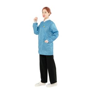 2021 ropa de trabajo antiestática Unisex ESD Smock nuevo diseño bata de laboratorio de sala limpia con cuello protector características ropa de seguridad - Product Image 2