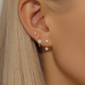 ต่างหูทรงกลมรูปหยดน้ำประดับเพชรหรูหราสำหรับผู้หญิง - Product Image 4