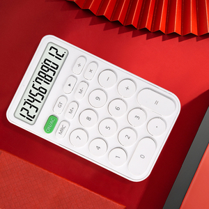 Calculadora electrónica de bolsillo para estudiantes, dispositivo de bolsillo colorido con botón redondo de 12 dígitos, color verde, digital - Product Image 6