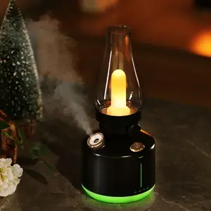 2 in1 lanterna a cherosene senza fili umidificatore Vintage lampada antincendio Design USB ricaricabile umidificatore retrò aroma diffusore per la casa