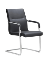 Chaise de bureau de direction ergonomique au design moderne, en cuir, hauteur réglable, dossier en maille, accoudoirs fixes, siège pivotant