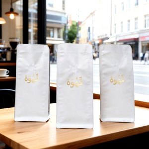 Bolsa de Embalaje de Alimentos para Granos de Café, con Fondo Plano y Sellado de 8 Lados, de Aluminio Reciclable, Impresa Personalizada OEM, con Válvula - Product Image 3
