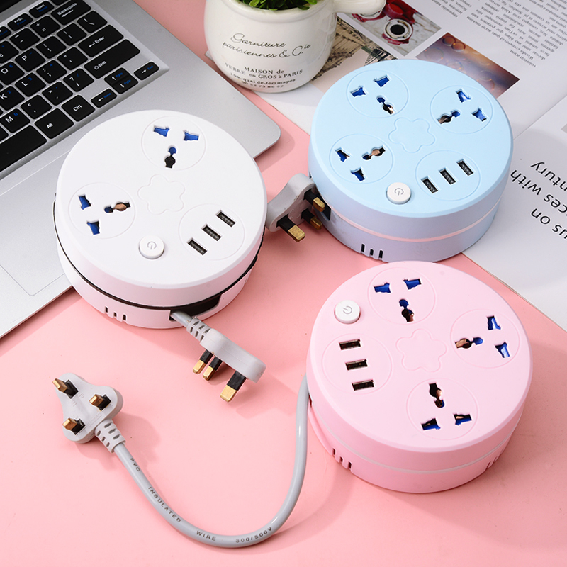 Wholesale Custom Logo <strong>Universal</strong> Electrical <strong>Multi</strong>-Extension USB Cable <strong>3</strong> Outlets <strong>3</strong> <strong>Pin</strong> Power Strip 2m Cable Length Wall <strong>Socket</strong>