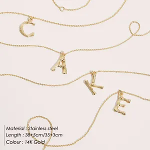 Collana con Ciondolo Iniziale in Acciaio Inossidabile EManco, 3 Opzioni di Catena, Gioielli alla Moda per Amici, Spedizione in 48 Ore - Product Image 2