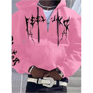 Sudadera con capucha y cremallera para hombre, diseño gráfico personalizado, manga larga, estilo casual, transpirable, de algodón French Terry. - Product Image 3